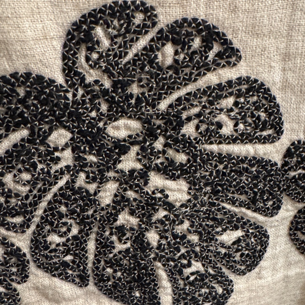 New✨Banana Republic Embroidered Linen Tank Top - Black and Cream size S - Picture 5 of 8